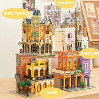 Thumbnail for Building Blocks MOC 6023 Street City Corner Post Office Modular MINI Bricks Toys - 5