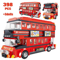 Thumbnail for Building Blocks MOC BRT Double Deck City Tour Bus Bricks Toy Construction Set Toys - 3