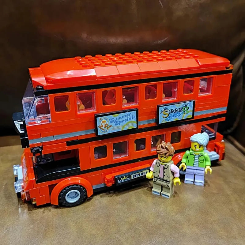 Building Blocks MOC BRT Double Deck City Tour Bus Bricks Toy Construction Set Toys - 9