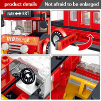 Thumbnail for Building Blocks MOC BRT Double Deck City Tour Bus Bricks Toy Construction Set Toys - 7