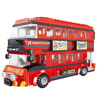 Thumbnail for Building Blocks MOC BRT Double Deck City Tour Bus Bricks Toy Construction Set Toys - 1