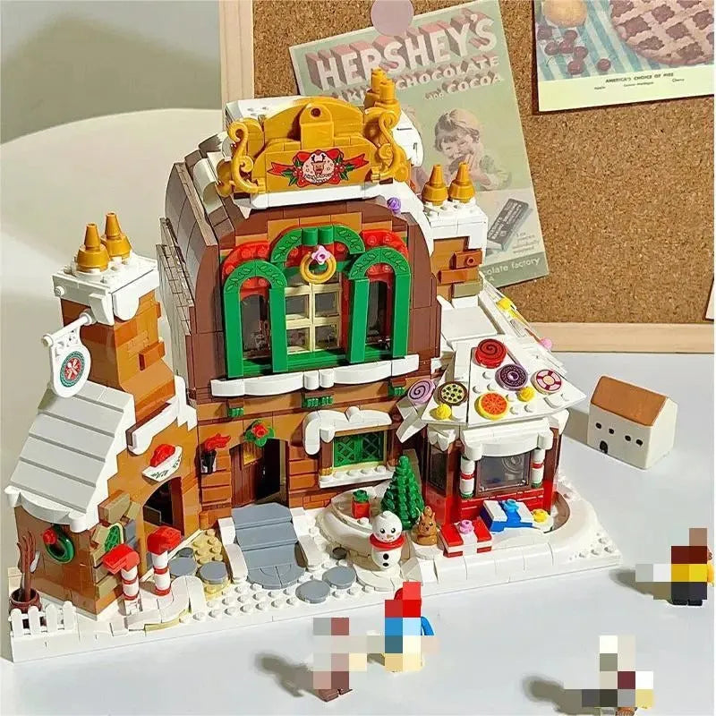 Building Blocks MOC Christmas Gingerbread House MINI Bricks Toys - 4