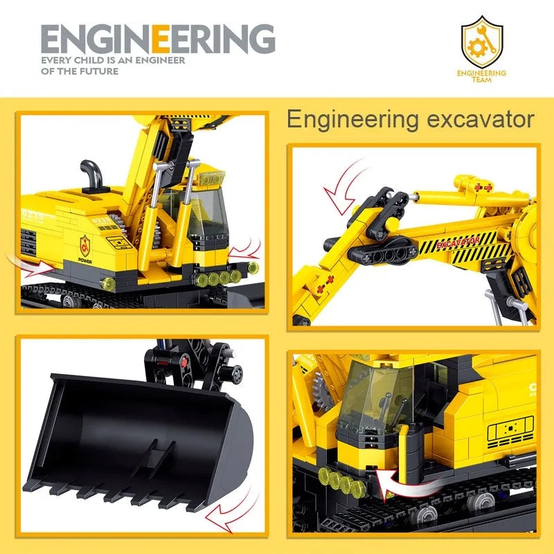 Building Blocks MOC City Mini Crawler Excavator Bricks Toys 0235 Construction Set Toys - 6