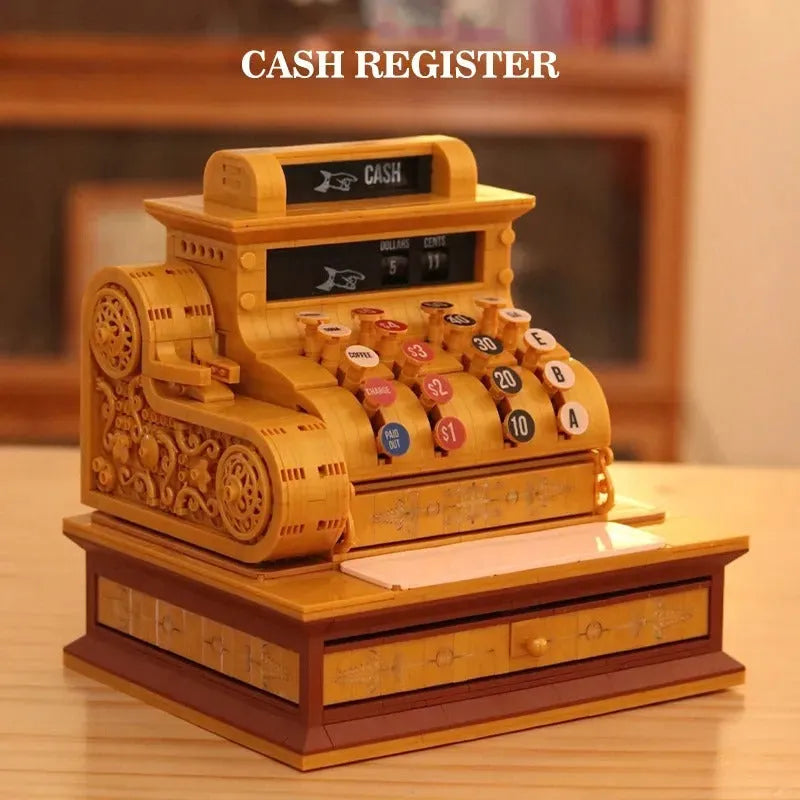 Building Blocks MOC Classic Vintage Cash Register MINI Retro Bricks Toys - 2