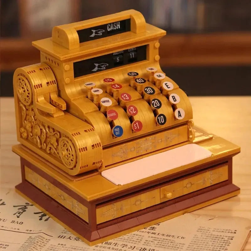 Building Blocks MOC Classic Vintage Cash Register MINI Retro Bricks Toys - 4