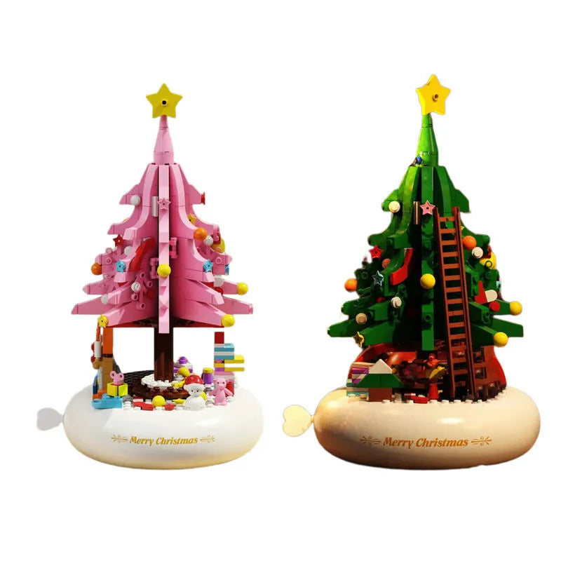 Building Blocks MOC Creative Idea Christmas Tree Music Box Light Bricks Toy - 8