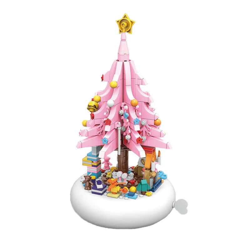 Building Blocks MOC Creative Idea Christmas Tree Music Box Light Bricks Toy - 1