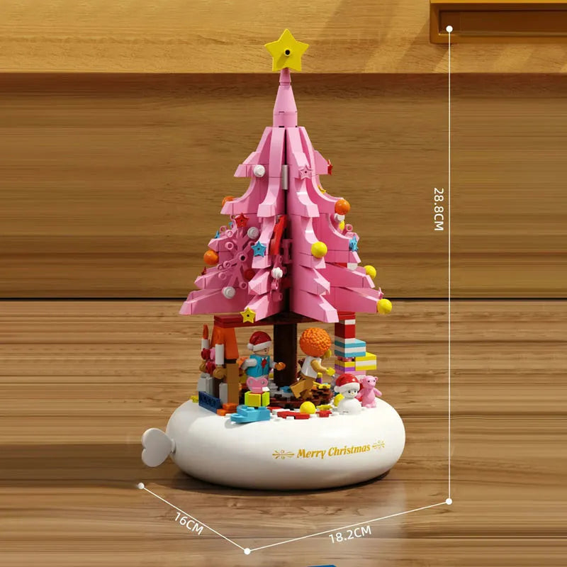 Building Blocks MOC Creative Idea Christmas Tree Music Box Light Bricks Toy - 3