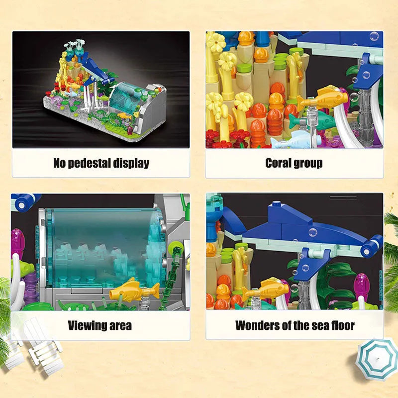 Building Blocks MOC Creator Aquarium Fish Tank MINI Bricks Toy DZ6102 Construction Set Toys - 8