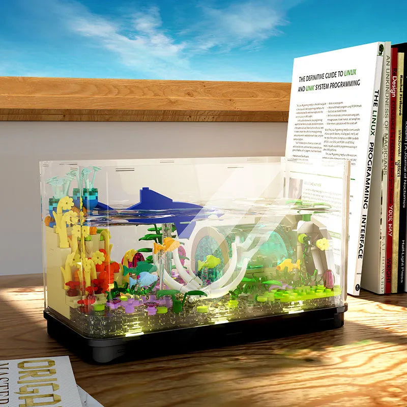 Fish Buildinh Mini Aquarium Fish Tank Building Blocks Toy for Creative Play