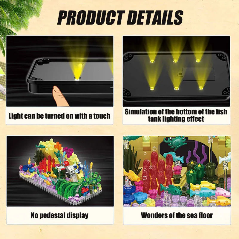 Building Blocks MOC Creator Aquarium Fish Tank MINI Bricks Toy DZ6102 Construction Set Toys - 7