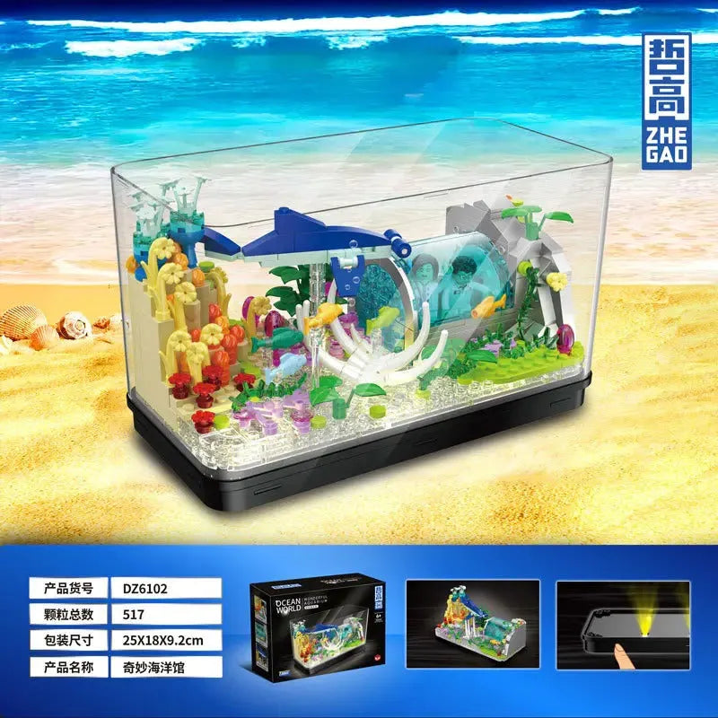 Building Blocks MOC Creator Aquarium Fish Tank MINI Bricks Toy DZ6102 Construction Set Toys - 3