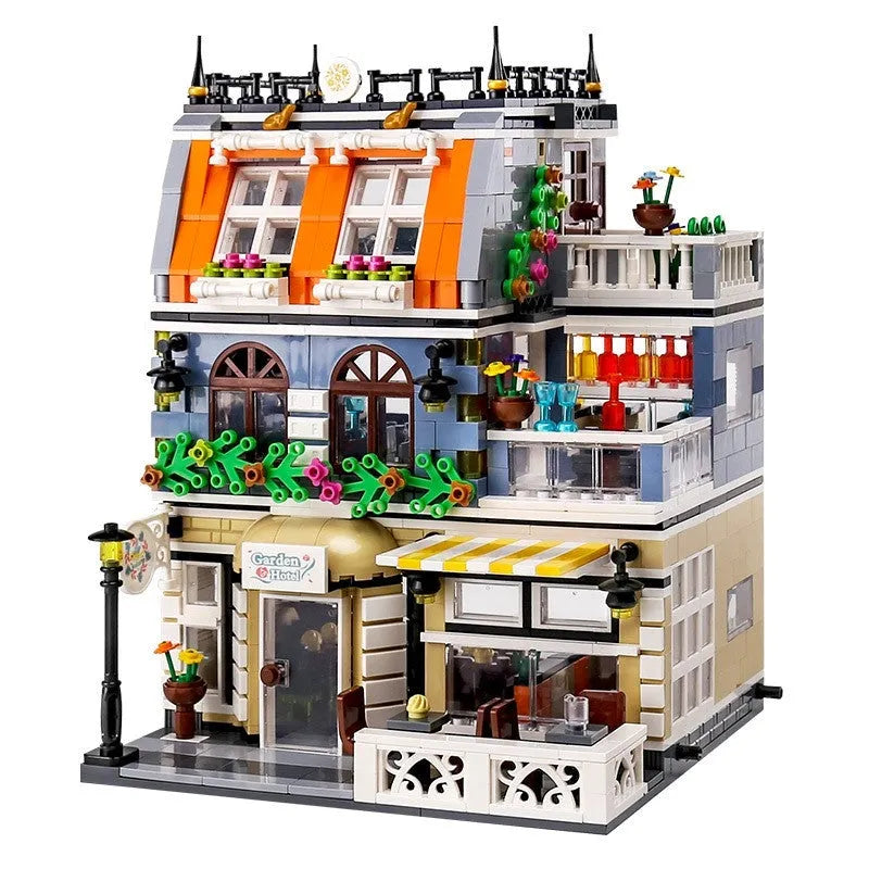 Building Blocks MOC Creator Expert City Garden Hotel Bricks Toy 0940 - 4