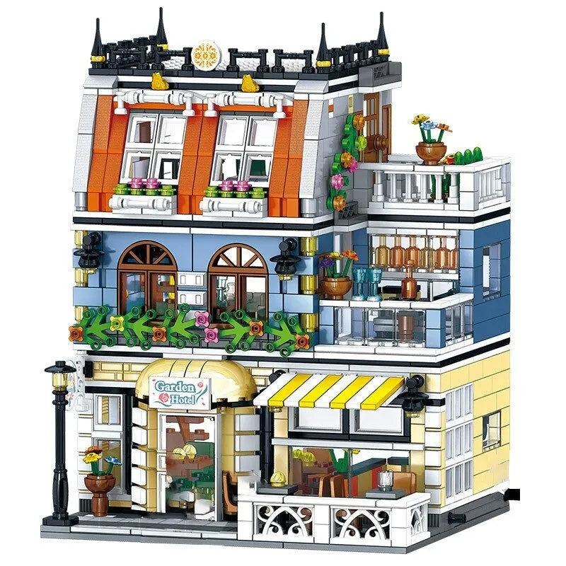 Building Blocks MOC Creator Expert City Garden Hotel Bricks Toy 0940 - 1
