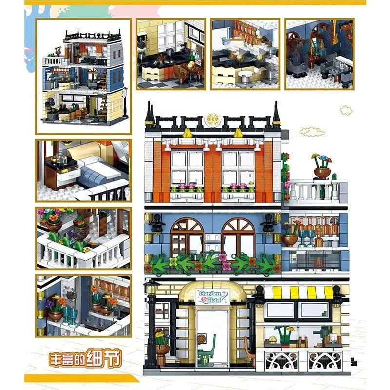 Building Blocks MOC Creator Expert City Garden Hotel Bricks Toy 0940 Construction Set Toys - 6