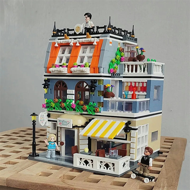 Building Blocks MOC Creator Expert City Garden Hotel Bricks Toy 0940 - 9