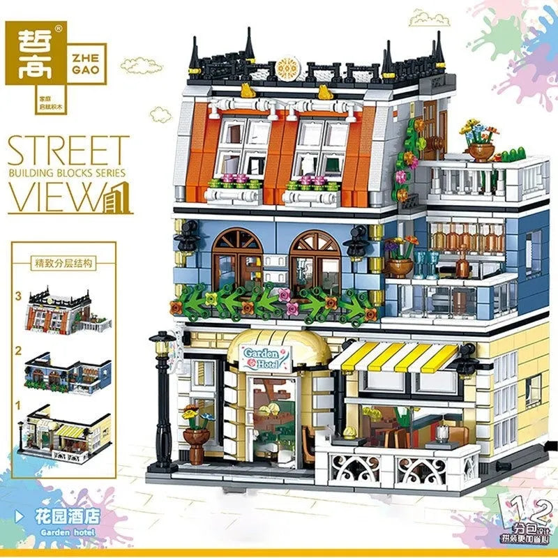 Building Blocks MOC Creator Expert City Garden Hotel Bricks Toy 0940 Construction Set Toys - 2