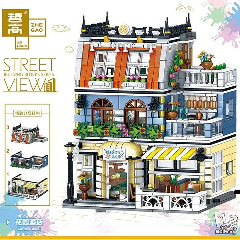 Building Blocks MOC Creator Expert City Garden Hotel Bricks Toy 0940 - 2