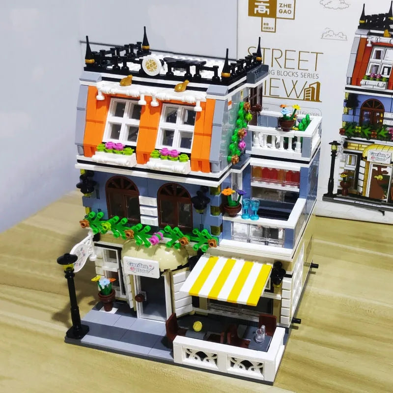 Building Blocks MOC Creator Expert City Garden Hotel Bricks Toy 0940 - 11