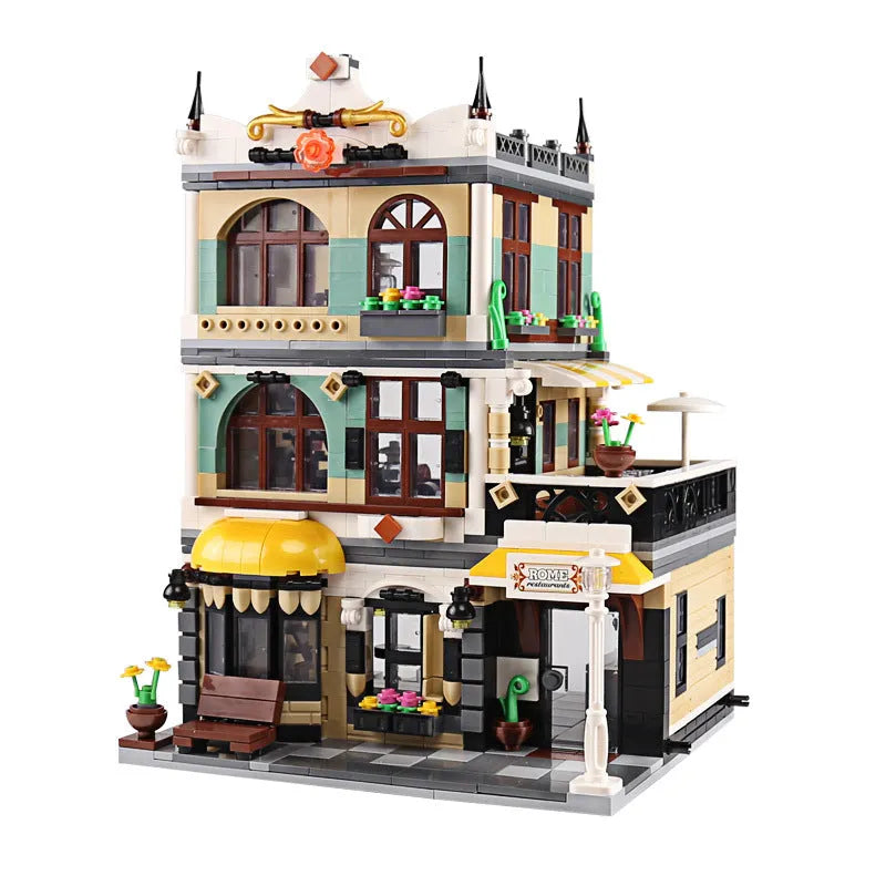 Building Blocks MOC Creator Expert City Rome Restaurant Bricks Toy - 4