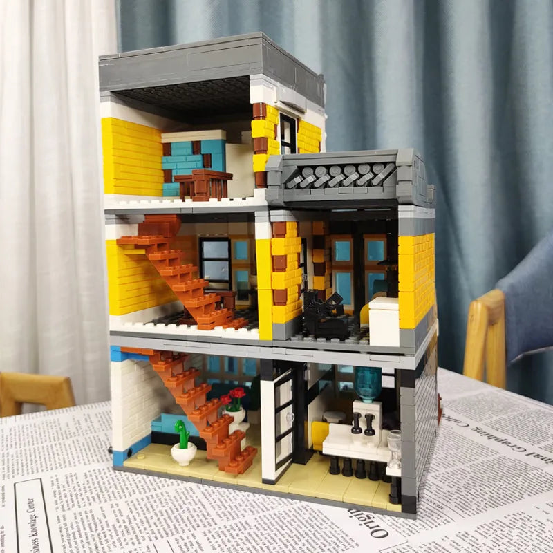 Building Blocks MOC Creator Expert City Summer Coffee Shop Bricks Toy - 11