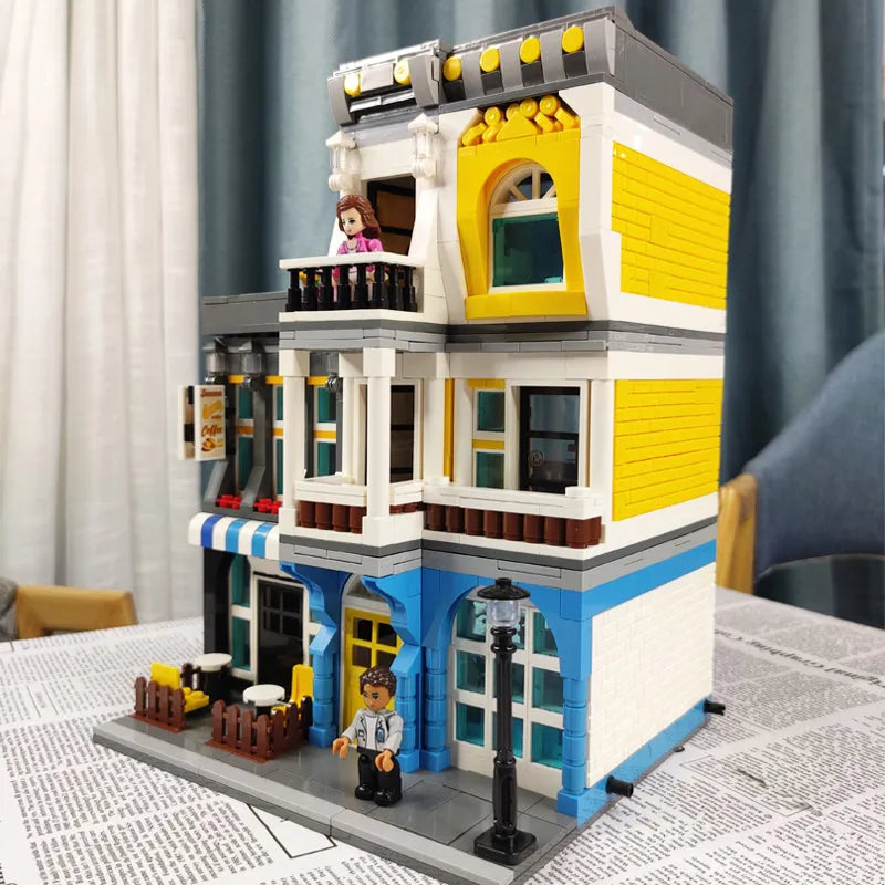 Building Blocks MOC Creator Expert City Summer Coffee Shop Bricks Toy - 9