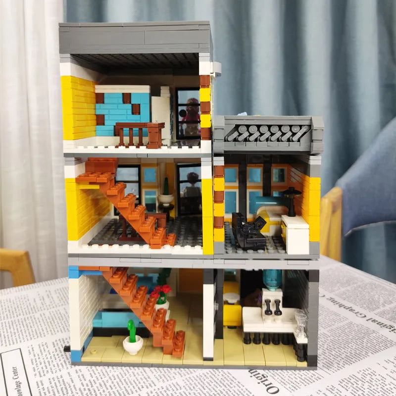 Building Blocks MOC Creator Expert City Summer Coffee Shop Bricks Toy - 10
