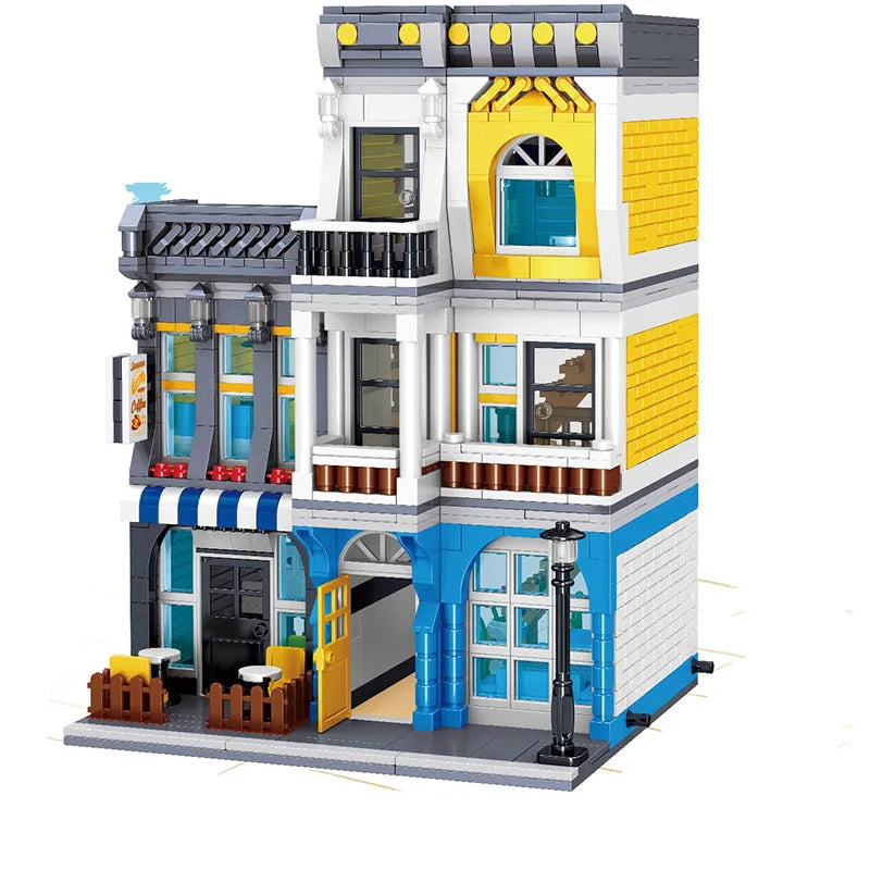 Building Blocks MOC Creator Expert City Summer Coffee Shop Bricks Toy - 1