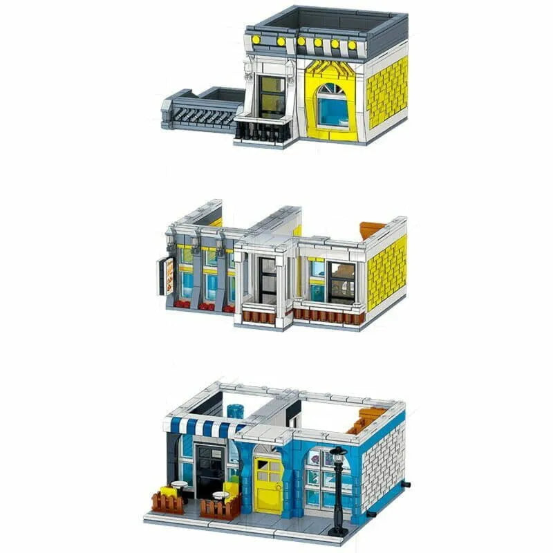 Building Blocks MOC Creator Expert City Summer Coffee Shop Bricks Toy - 5