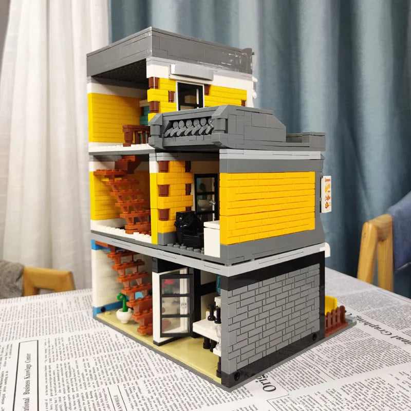 Building Blocks MOC Creator Expert City Summer Coffee Shop Bricks Toy - 8