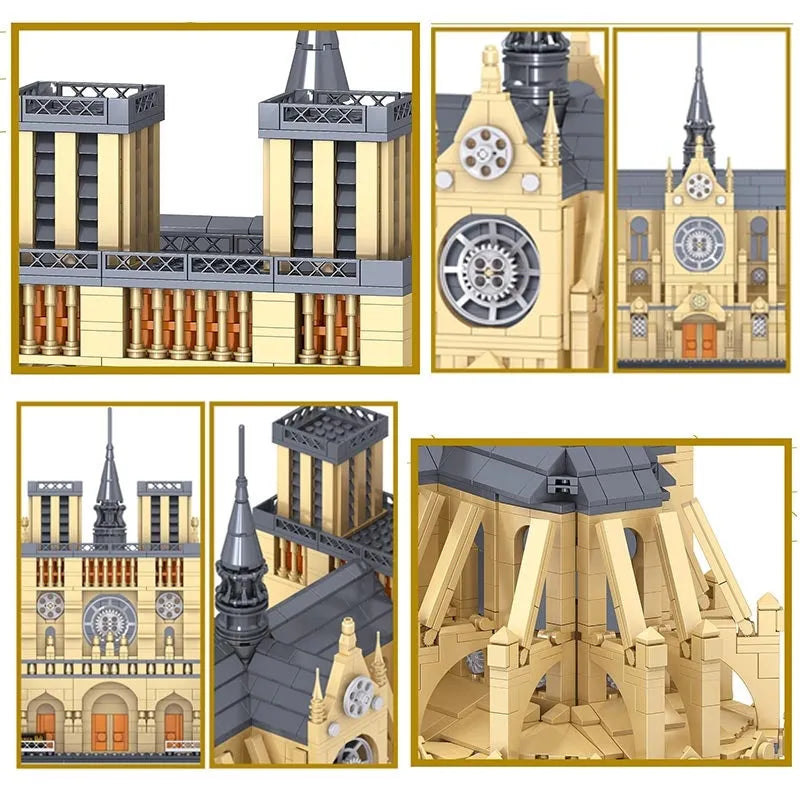 Building Blocks MOC Creator Expert Notre Dame Paris Cathedral Bricks Toy 0964 Construction Set Toys - 8