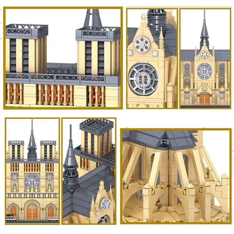 Building Blocks MOC Creator Expert Notre Dame Paris Cathedral Bricks Toy 0964 - 8
