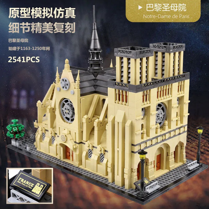 Building Blocks MOC Creator Expert Notre Dame Paris Cathedral Bricks Toy 0964 - 14