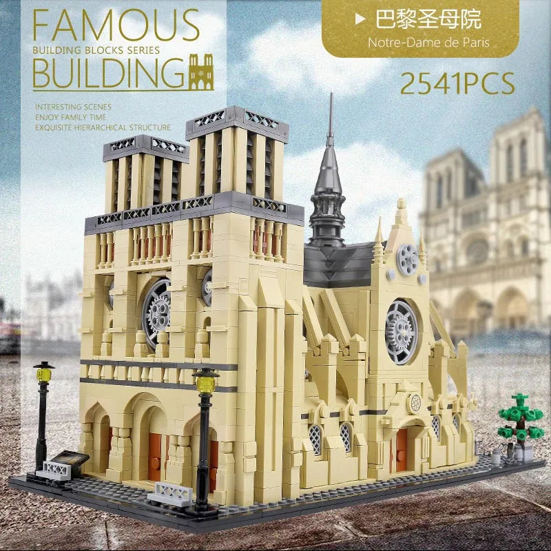Building Blocks MOC Creator Expert Notre Dame Paris Cathedral Bricks Toy 0964 - 13