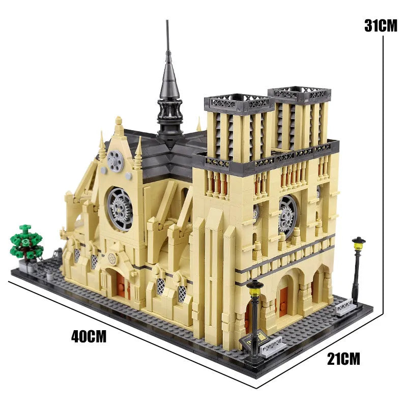 Building Blocks MOC Creator Expert Notre Dame Paris Cathedral Bricks Toy 0964 - 5