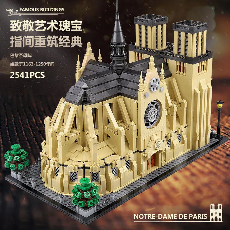 Building Blocks MOC Creator Expert Notre Dame Paris Cathedral Bricks Toy 0964 - 3