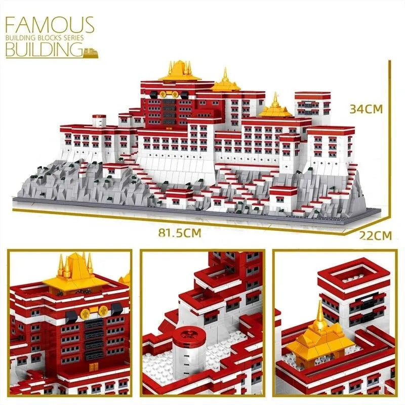 Building Blocks MOC Expert Architecture Potala Palace Bricks Toys - 9
