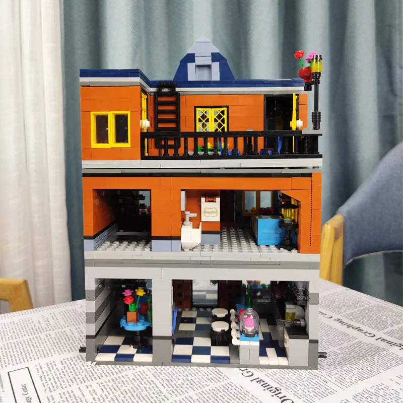 Building Blocks MOC Expert Creator City Hill Tavern Bricks Toy 0935 Construction Set Toys - 6