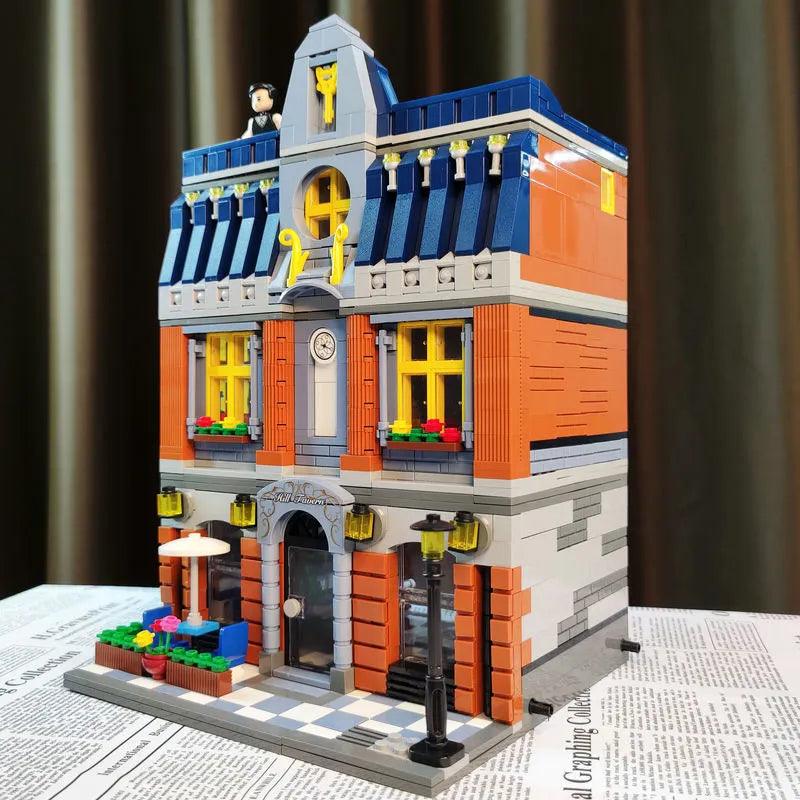 Building Blocks MOC Expert Creator City Hill Tavern Bricks Toy 0935 - 4