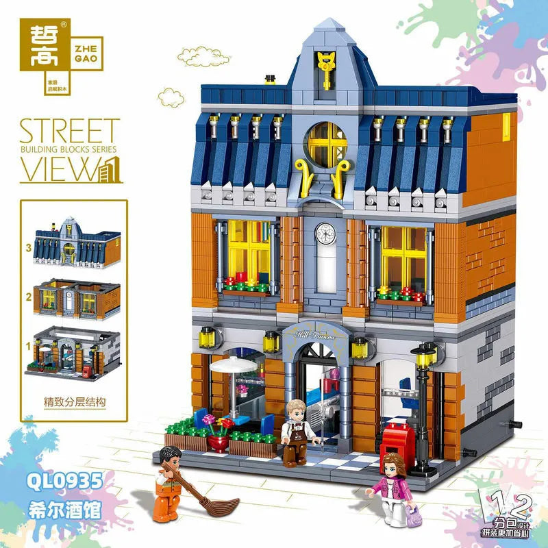 Building Blocks MOC Expert Creator City Hill Tavern Bricks Toy 0935 - 2