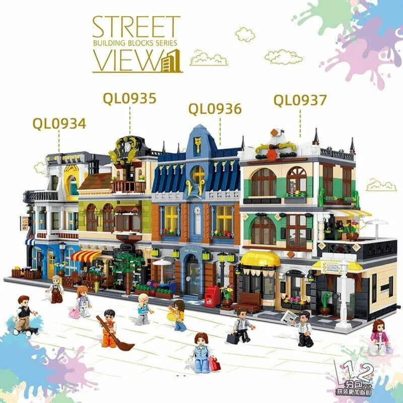 Building Blocks MOC Expert Creator City Hill Tavern Bricks Toy 0935 - 9