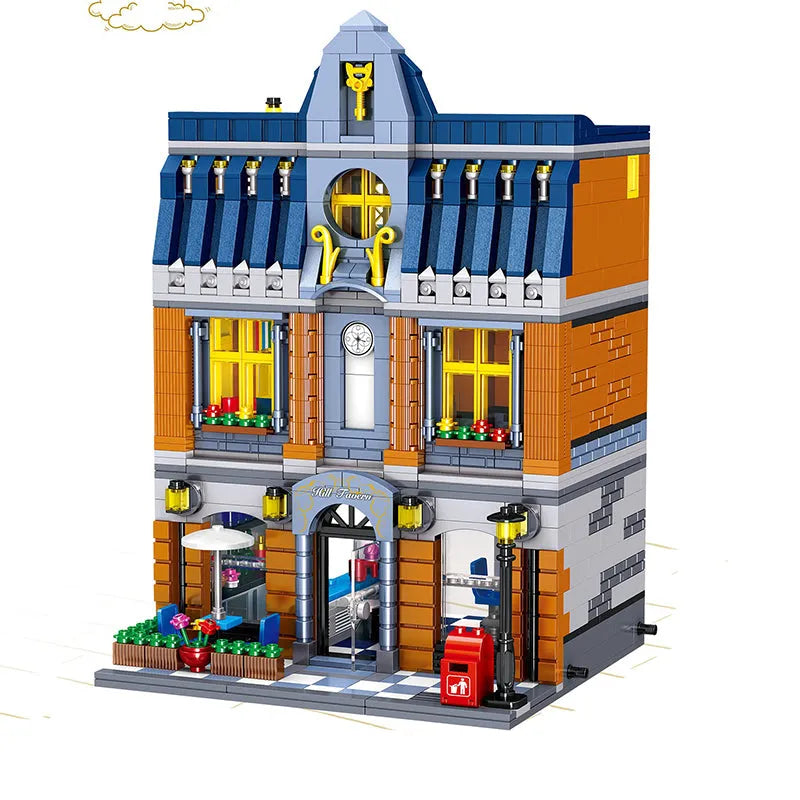 Building Blocks MOC Expert Creator City Hill Tavern Bricks Toy 0935 - 1