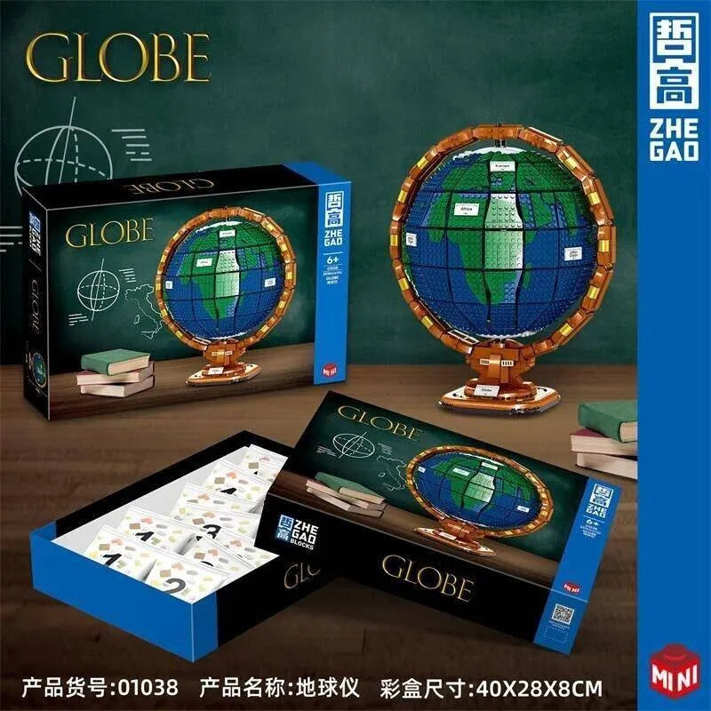 Building Blocks MOC Expert Idea Globe Earth MINI Bricks Toys - 5