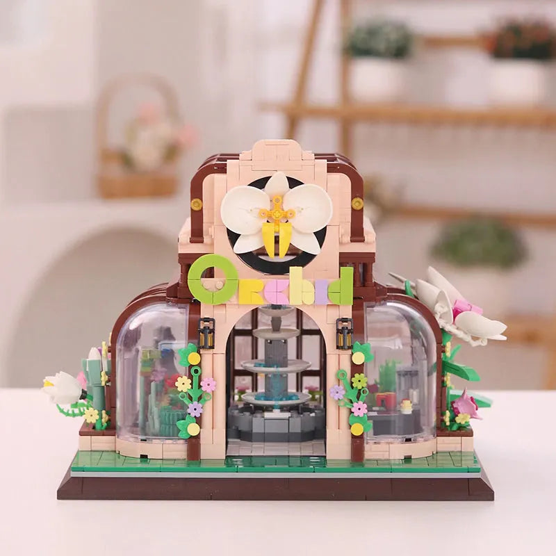 Building Blocks MOC Expert Orchid Flower House Botanical Garden Bricks Toy Construction Set Toys - 3