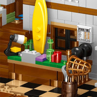 Thumbnail for Building Blocks MOC Fisherman Cabin House Pier MINI Bricks Toys - 5