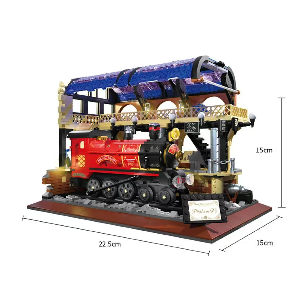 Building Blocks MOC Harry Potter Magic Railway Train Station MINI Bricks Toys Construction Set Toys - 1