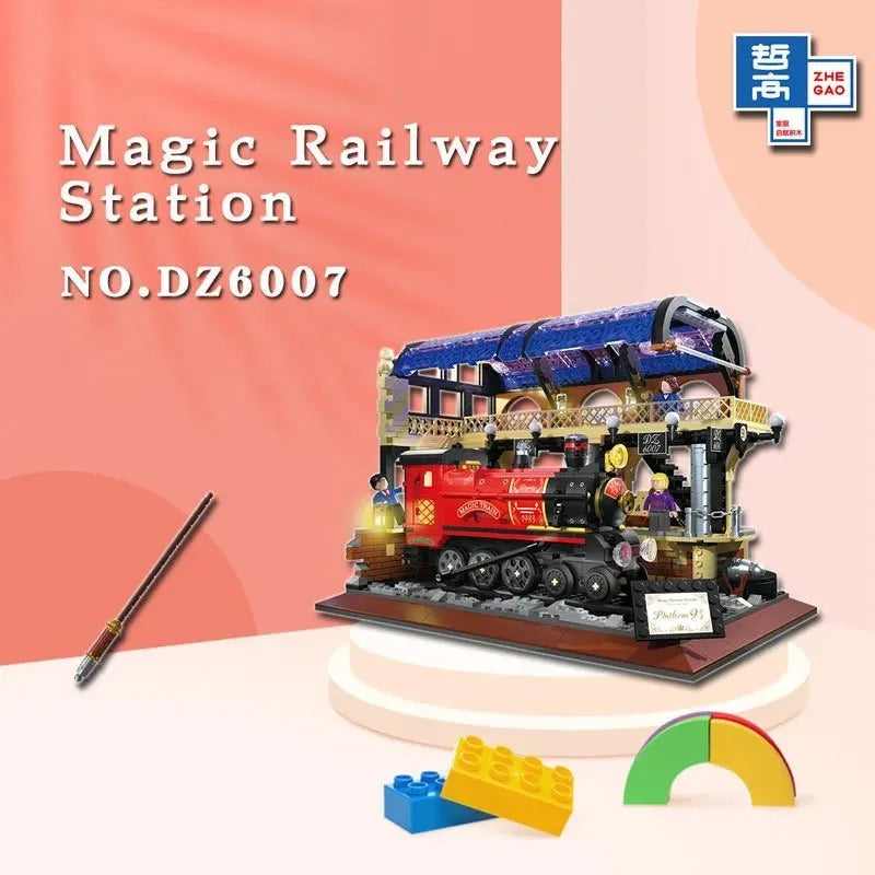 Building Blocks MOC Harry Potter Magic Railway Train Station MINI Bricks Toys Construction Set Toys - 4