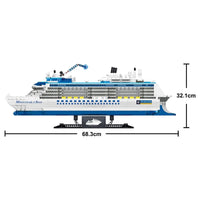 Thumbnail for Building Blocks MOC Ideas Cruise Liner Ship Ocean Boat MINI Bricks Toys - 7