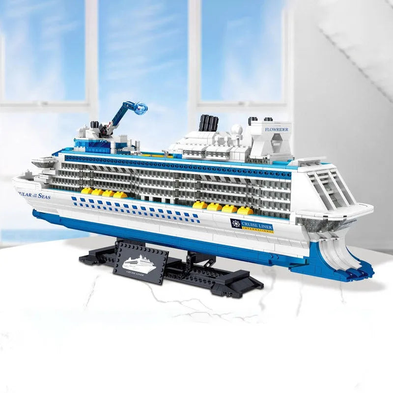 Building Blocks MOC Ideas Cruise Liner Ship Ocean Boat MINI Bricks Toys - 5