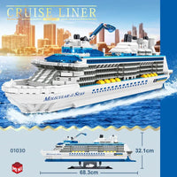 Thumbnail for Building Blocks MOC Ideas Cruise Liner Ship Ocean Boat MINI Bricks Toys - 2